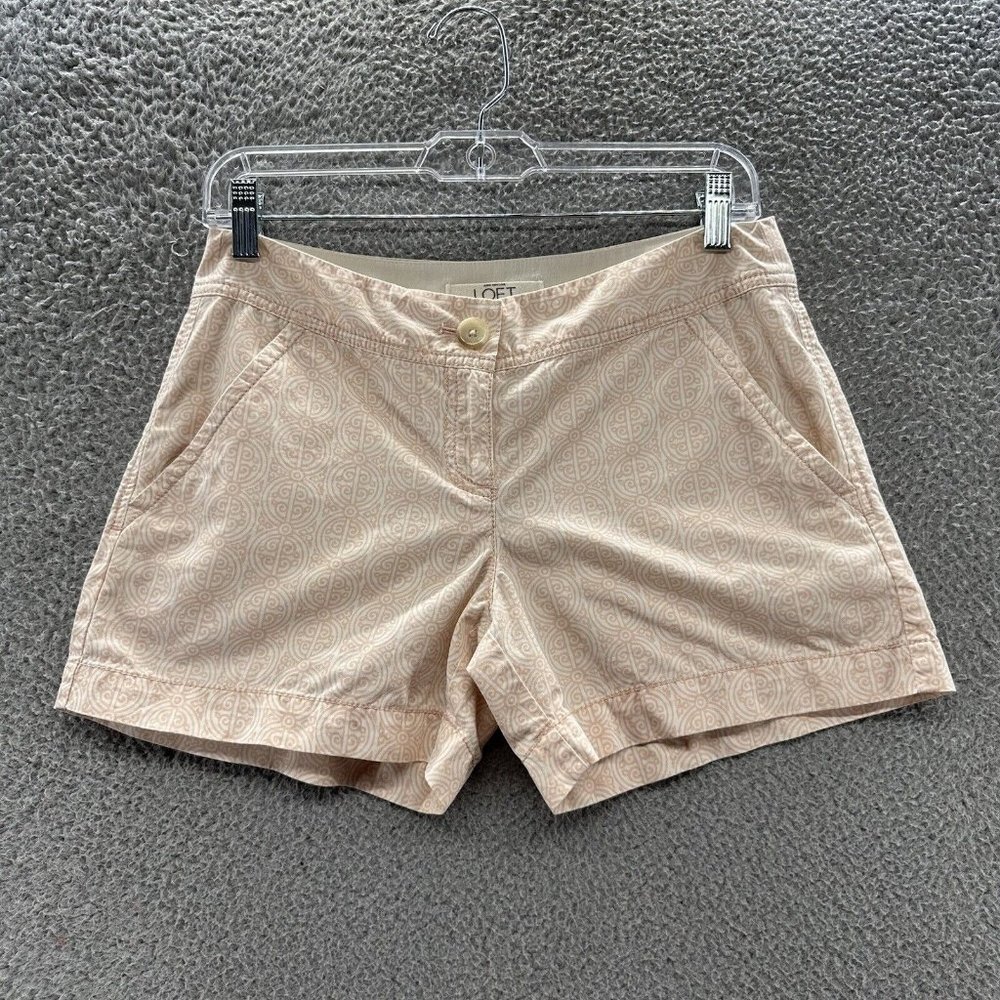 Loft Shorts‎ Women's 0 Beige & Orange Casual Shorts Ladies Size 0